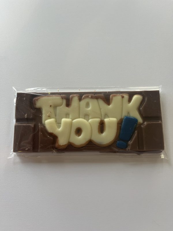 Milk chocolate Thank You wish bar