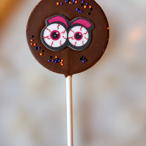 Scary Face Milk Chocolate Lollipop with sprinkles
